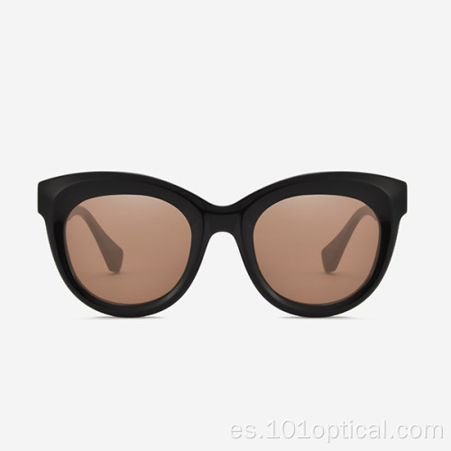 Gafas de sol de mujer de acetato redondas con forma de ojo de gato